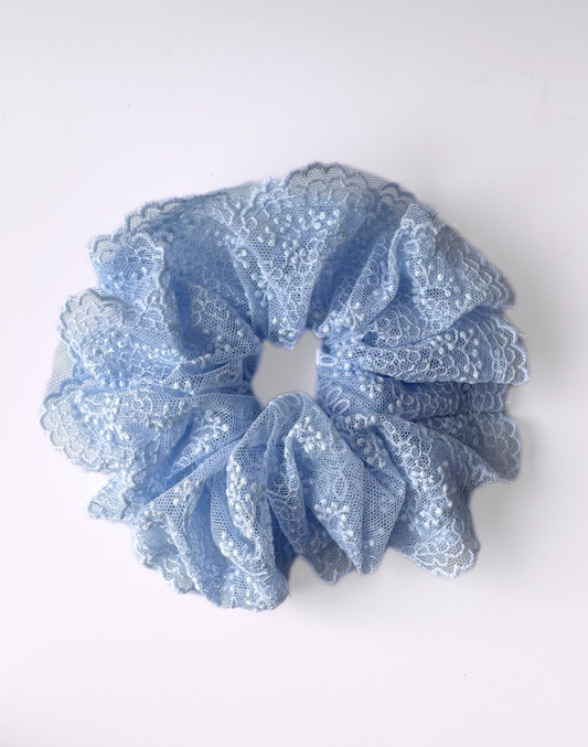 Reverie Hair - Lace Scrunchie / Sky Blue