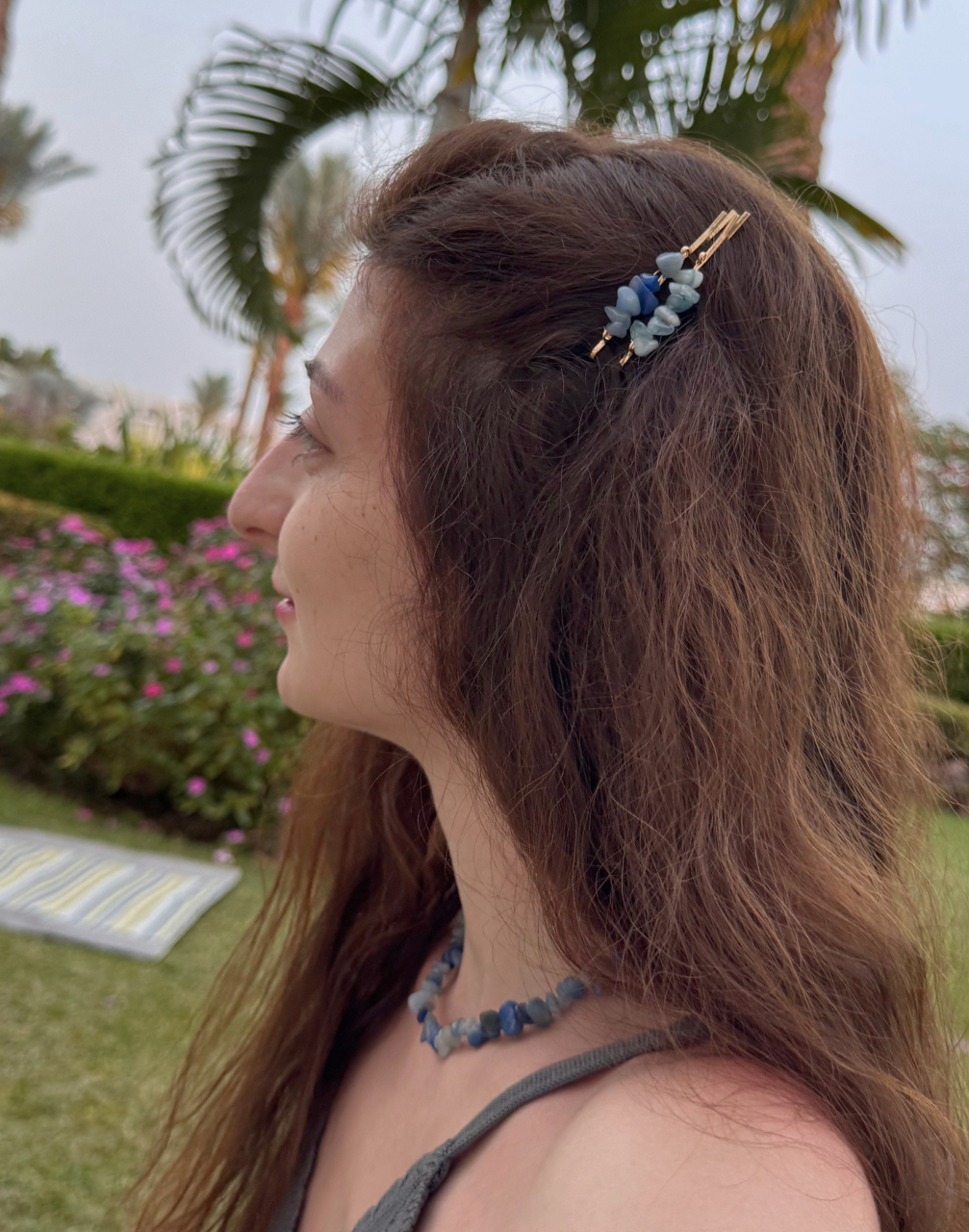 Reverie Hair - Stone Pins/ Blue / Hair Pins