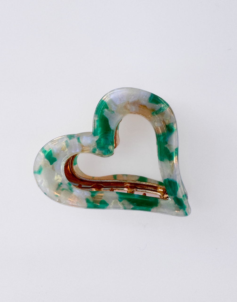 Reverie Hair - Heart / Green / Hair Clips