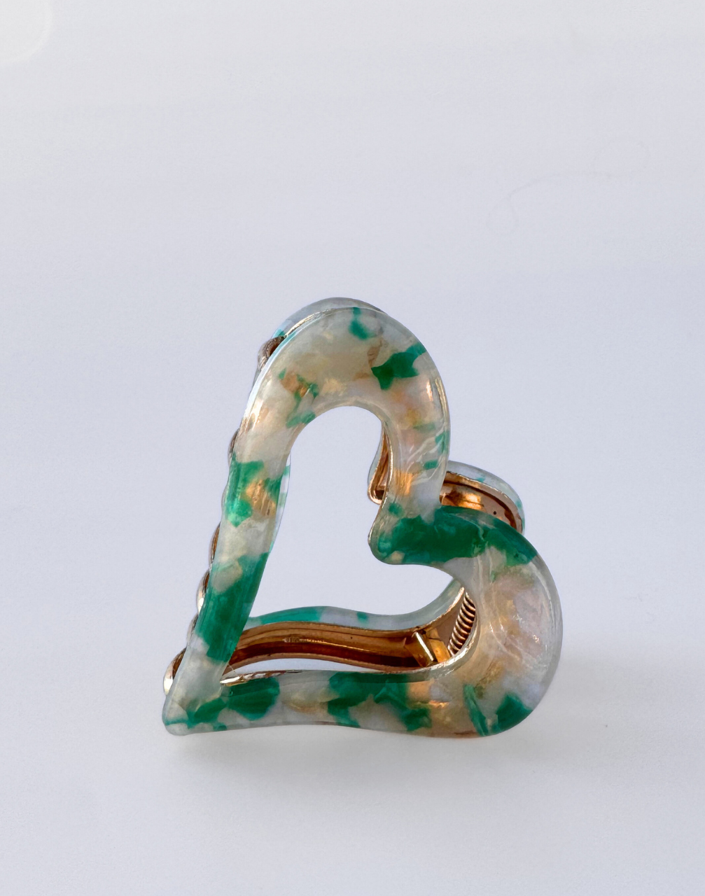 Reverie Hair - Heart / Green / Hair Clips