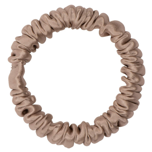 Light Tan Silk Scrunchie - Skinny