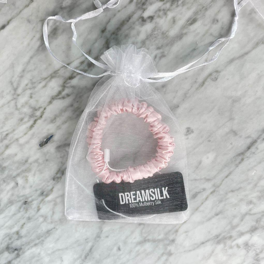 Pink Silk Scrunchie - Skinny