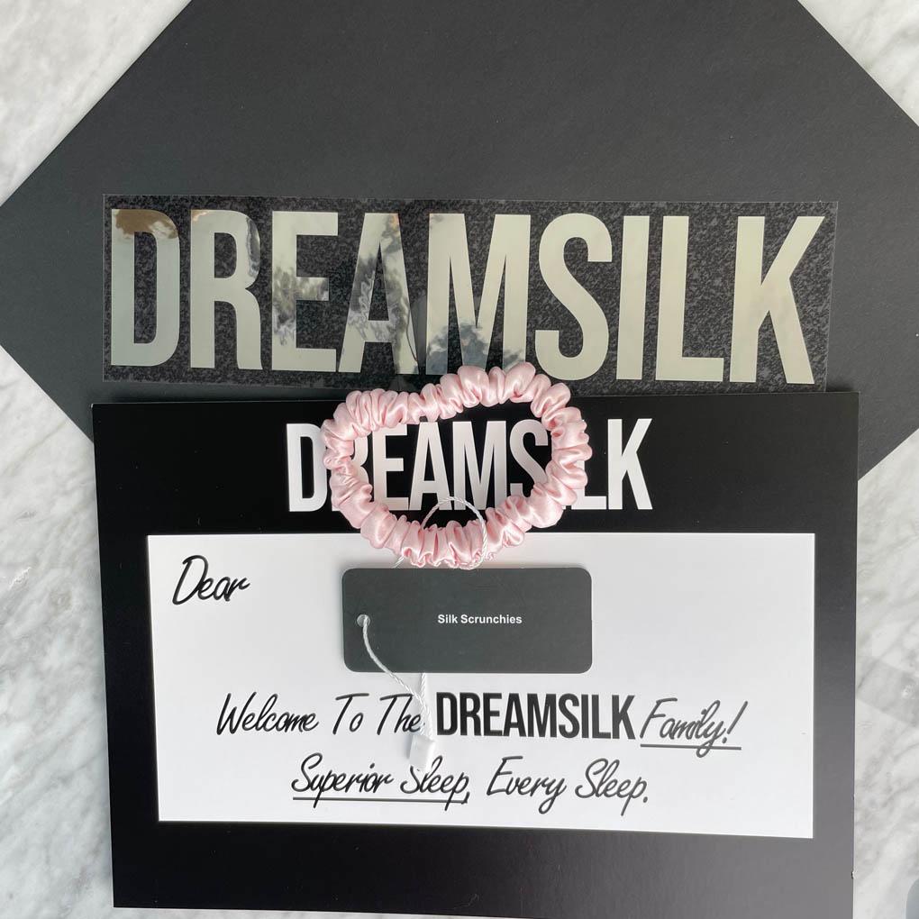 Pink Silk Scrunchie - Skinny