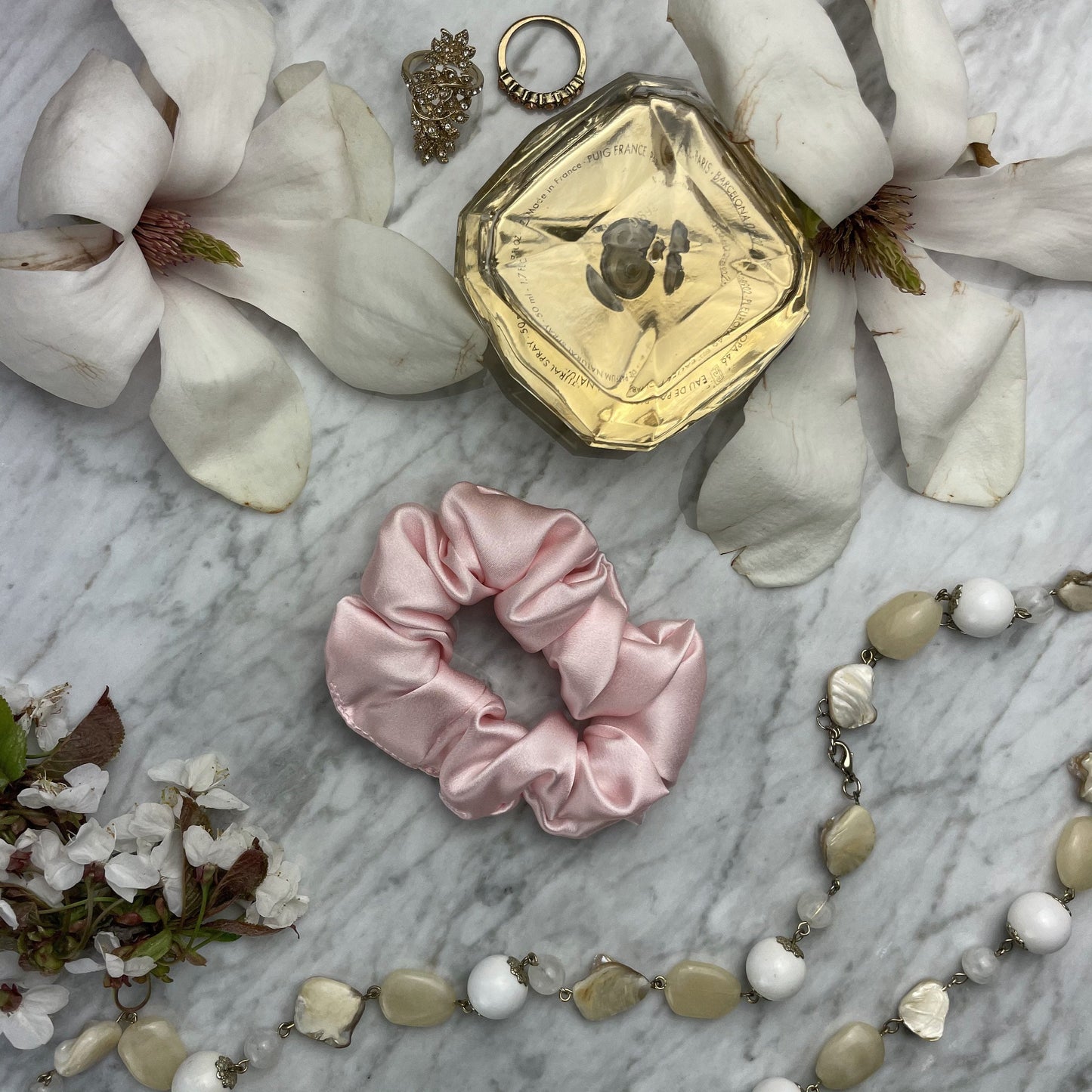 Pink Silk Scrunchie - Regular